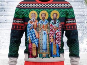 Three Great Hierarchs Ugly Christmas Sweater - Image 1