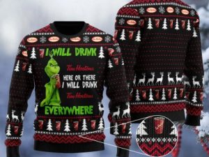 Tim Hortons Will Drink Everywhere Ugly Christmas Sweater - Image 1