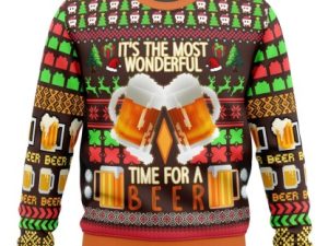 Time For A Beer Ugly Christmas Sweater Xmas Gift - Image 1