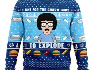 Time For The Charm Bomb To Explore Bobs Burgers Ugly Christmas Sweater - Image 1