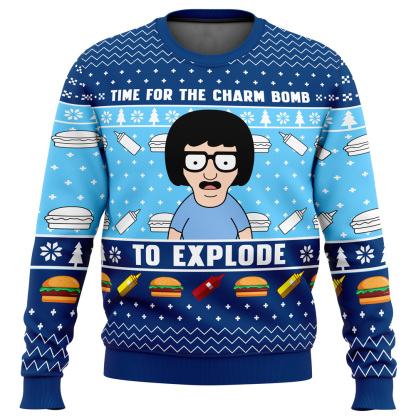 time for the charm bomb to explore bobs burgers ugly christmas sweater 1 Time For The Charm Bomb To Explore Bobs Burgers Ugly Christmas Sweater - Image 1