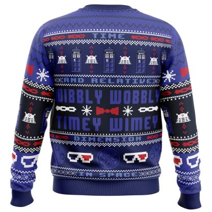 timey wimey doctor who ugly christmas sweater holiday gift 2 Timey Wimey Doctor Who Ugly Christmas Sweater Holiday Gift - Image 2