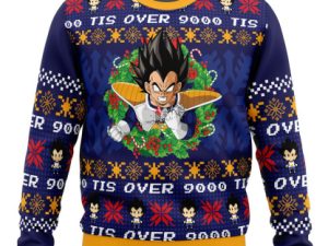Tis Over 9000 Dbz Ugly Christmas Sweater - Image 1