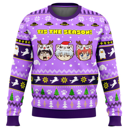tis the season gintama ugly christmas sweater 1 Tis The Season Gintama Ugly Christmas Sweater - Image 1