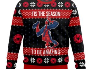 Tis The Season To Be Amazing Spider Man Ugly Christmas Sweater - Image 1