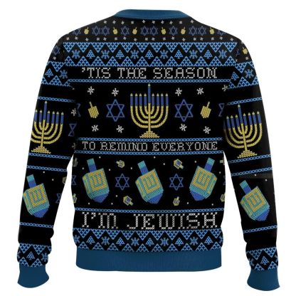 tis the season to remind everyone im jewish ugly christmas sweater 2 Tis The Season To Remind Everyone Im Jewish Ugly Christmas Sweater - Image 2