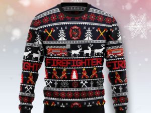 Tmarc Tee Firefighter Ugly Christmas Sweater - Image 1