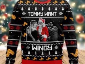 Tommy Want Wingy Saturday Night Live Ugly Christmas Sweater - Image 1