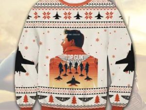 Top Gun Ugly Christmas Sweater Holiday Present - Image 1