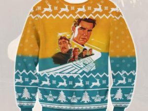 Top Gun Ugly Christmas Sweater Present - Image 1