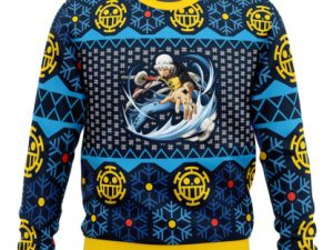 Trafalgar D Water Law Op Pirates Ugly Christmas Sweater - Image 1