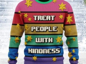 Treat People With Kindness Ugly Christmas Sweater - Image 1