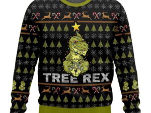 Tree Rex Ugly Christmas Sweater Holiday Gift - Image 1