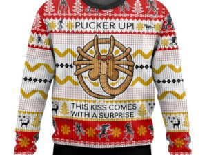Trs X Facehugger Meme Ugly Christmas Sweater - Image 1