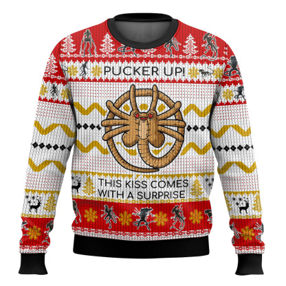 trs x facehugger meme ugly christmas sweater 1 Trs X Facehugger Meme Ugly Christmas Sweater - Image 1