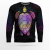 Turtle Purple Mandala Ugly Christmas Sweater - Image 1