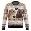 Two Cats Talking Meme Ugly Christmas Sweater - Image 1
