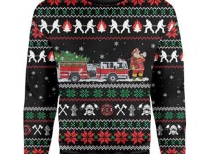 Ugly Christmas Firefighter Sweater - Image 1