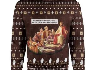 Ugly Christmas Jesus Sweater Apparel - Image 1