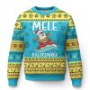 Ugly Christmas Sweater Mele Kalikimaka Hawaii Surfing Santa Tropical Beach - Image 1