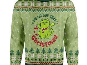 Ugly Christmas The Cat Who Stole Christmas Sweater Apparel - Image 1
