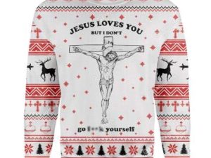 Ugly Jesus Christmas Sweater - Image 1