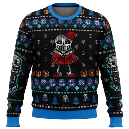 undertale sans ugly christmas sweater 1 Undertale Sans Ugly Christmas Sweater - Image 1