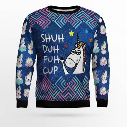 unicorn galaxy cool ugly christmas sweater 1 Unicorn Galaxy Cool Ugly Christmas Sweater - Image 1