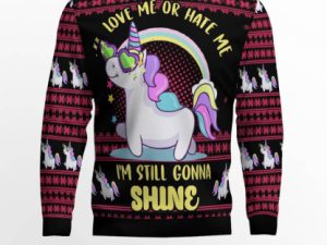 Unicorn Im Still Gonna Shine Ugly Christmas Sweater - Image 1