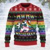 Unicorn Lgbt Pew Pew Ugly Christmas Sweater - Image 1