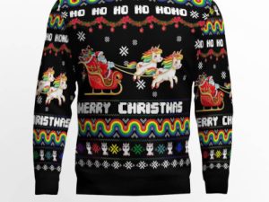 Unicorn Merry Ugly Christmas Sweater - Image 1