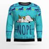 Unicorn Nope Ugly Christmas Sweater - Image 1