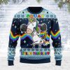 Unicorn Squat Like No Tomorrow Ugly Christmas Sweater - Image 1