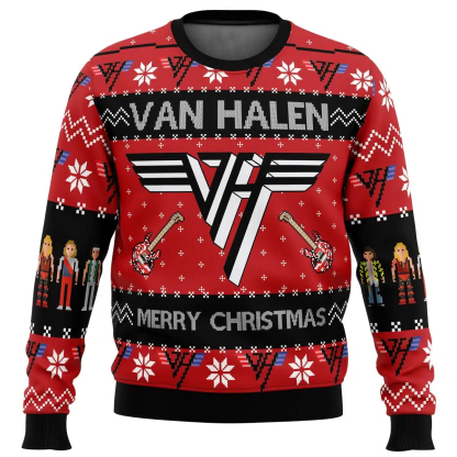 van halen ugly christmas sweater 1 Van Halen Ugly Christmas Sweater - Image 1