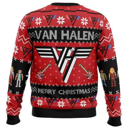 van halen ugly christmas sweater 2 Van Halen Ugly Christmas Sweater - Image 2