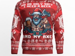 Viking Beer Axe Viking Warrior Gear Viking Ugly Christmas Sweater - Image 1