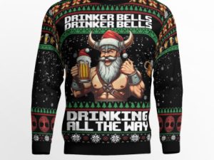 Viking Santa Ugly Christmas Sweater Funny Nordic Holiday Pullover Viking Ugly Christmas Sweater - Image 1