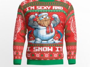 Viking Snowman Swagger Viking Ugly Christmas Sweater - Image 1