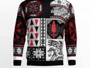 Viking Warrior Spirit Norse Symbols Of Power And Protection Viking Ugly Christmas Sweater - Image 1