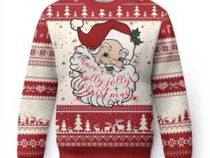 Vintage Christmas Santa Claus Face Xmas Funny Old Fashioned Ugly Christmas Sweater - Image 1