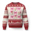 Vintage Pink Christmas Coquette Bow Ugly Christmas Sweater Santa Claus Festive Xmas Vibe - Image 1