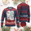 Vintage Xmas Ugly Christmas Sweater Pink Santa Claus Ho Ho Ho - Image 1