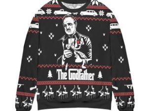 Vito Corleone The Godfather Ugly Christmas Sweater - Image 1