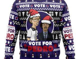 Vote For Pedro Napoleon Dynamite Ugly Christmas Sweater - Image 1