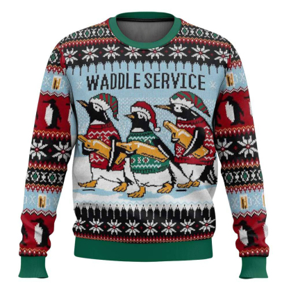 waddle service ugly christmas sweater 1 Waddle Service Ugly Christmas Sweater - Image 1