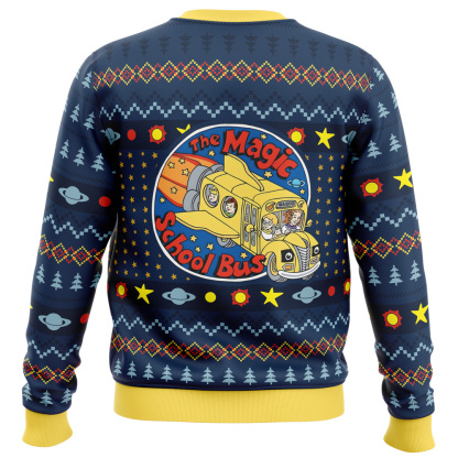 wahoo the magic school bus ugly christmas sweater 2 Wahoo The Magic School Bus Ugly Christmas Sweater - Image 2