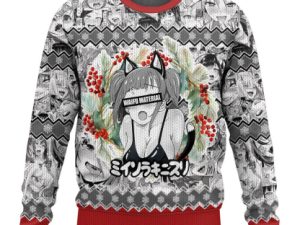 Waifu Material Ahegao Ugly Christmas Sweater - Image 1