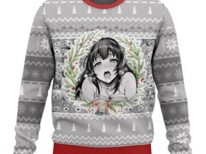 Waifu Nekko Ahegao Ugly Christmas Sweater - Image 1
