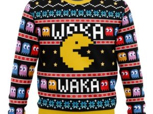 Waka Waka Pac Man Ugly Christmas Sweater Holiday Gift - Image 1