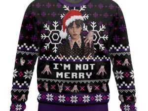 Wednesday And The Hand Ugly Christmas Sweater - Image 1